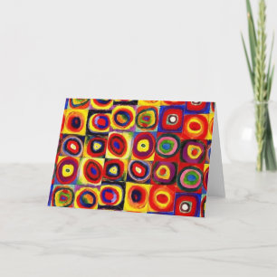 Kandinsky Modern Squares Circles färgade Kort