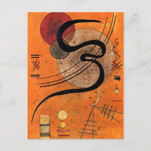 Kandinsky - Mood Line, färglös abstrakt art, Vykort
