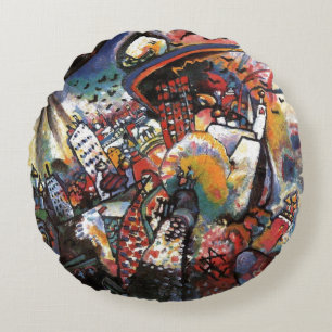 Kandinsky Moskva I Cityscape Abstrakt Art Rund Kudde