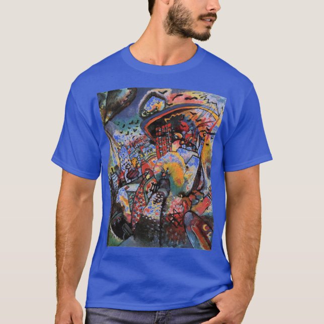 Kandinsky Moskva I Cityscape Abstrakt Deep Royal T Shirt (Framsida)
