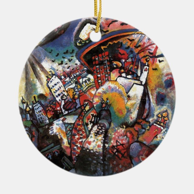 Kandinsky Moskva I Cityscape Abstrakt Painting Julgransprydnad Keramik (Framsidan)