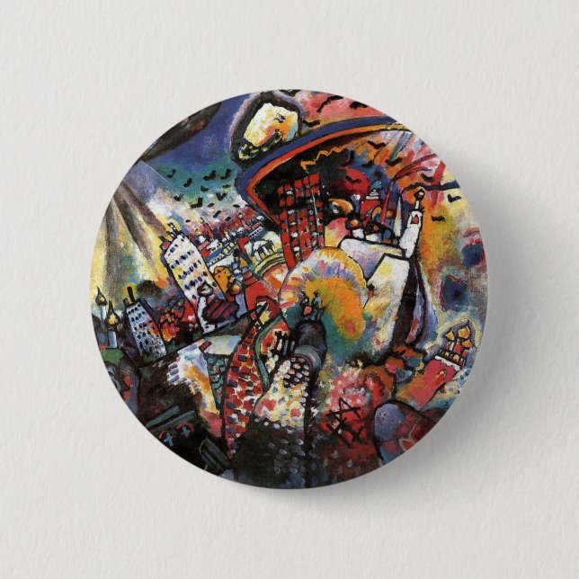 Kandinsky Moskva I Cityscape Abstrakt Painting Knapp (Framsida)