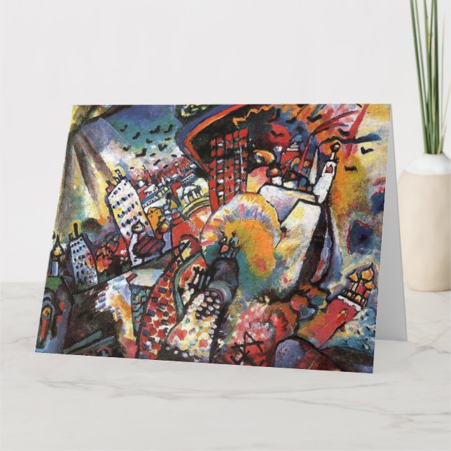 Kandinsky Moskva I Cityscape Abstrakt Painting Kort (Framsida)