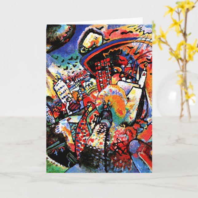 Kandinsky - Moskva I, färgrik stadsbild Kort (Gul blomma)
