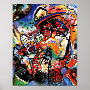 Kandinsky - Moskva I, färgrik stadsbild Poster