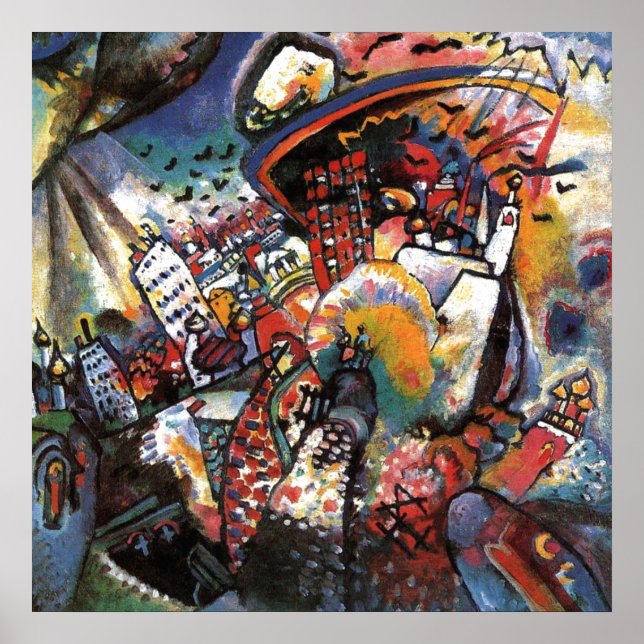 Kandinsky Moskva I Stadsscen Landschaft Abstrakt K Poster (Framsidan)