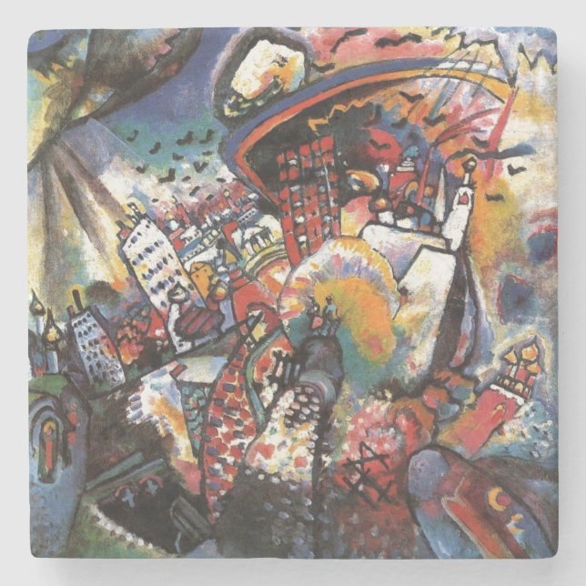 Kandinsky Moskva I Stadsscen Landschaft abstrakt k Stenunderlägg (Framsidan)