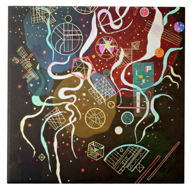 Kandinsky, Movement I, Ceramic Tile Kakelplatta (Framsidan)