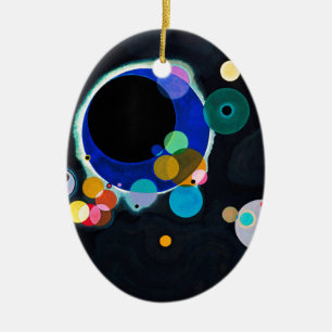Kandinsky Multiple Circles Abstrakt Julgransprydnad Keramik