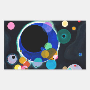 Kandinsky Multiple Circles Abstrakt Rektangulärt Klistermärke