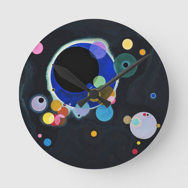 Kandinsky Multiple Circles Abstrakt Rund Klocka (Framsida)
