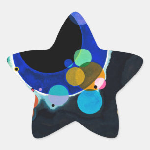 Kandinsky Multiple Circles Abstrakt Stjärnformat Klistermärke