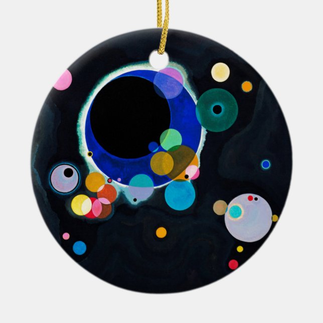 Kandinsky Multiple Circles Artwork Julgransprydnad Keramik (Framsidan)