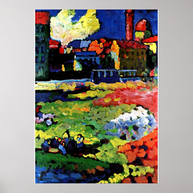 Kandinsky - München-Schwabing med St.-Ursula kyrka Poster (Framsidan)