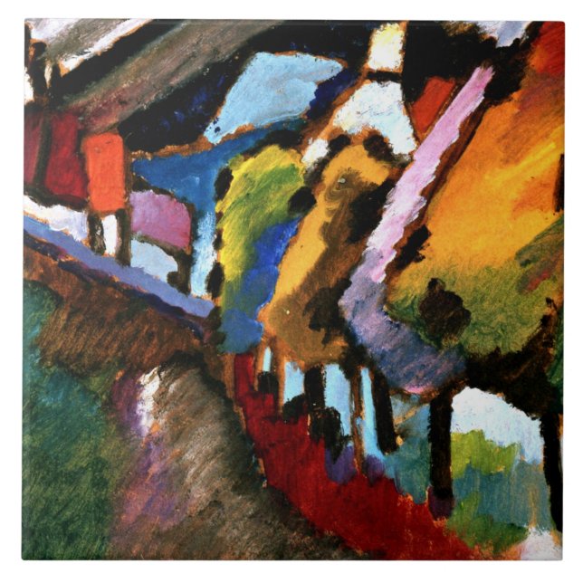 Kandinsky - Murnau, Castle and Church Kakelplatta (Framsidan)