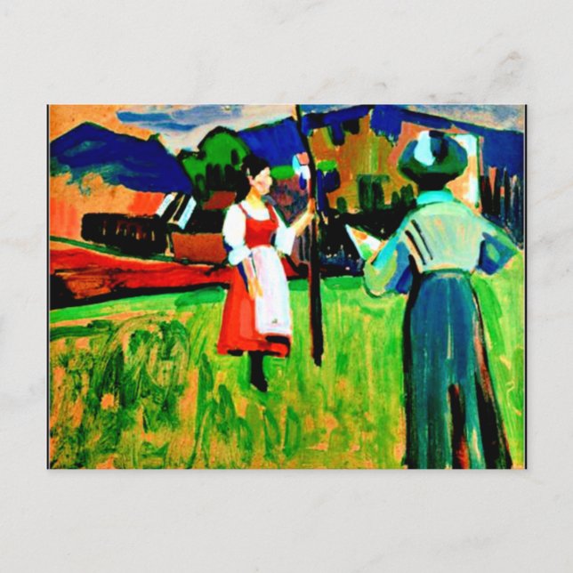 Kandinsky - Murnau, Gabrielle Munter Painting Vykort (Framsida)
