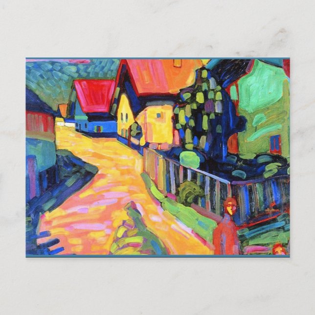 Kandinsky - Murnau Street with Women, 1908 Art wor Vykort (Framsida)