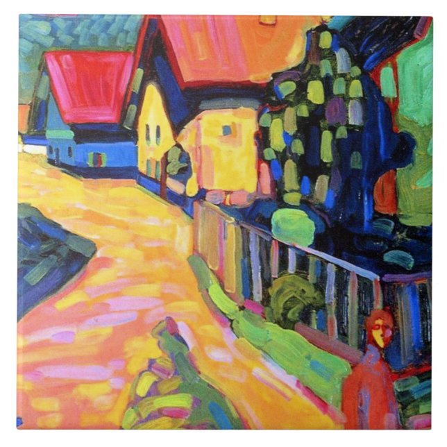 Kandinsky - Murnau Street with Women, 1908, Kakelplatta (Framsidan)