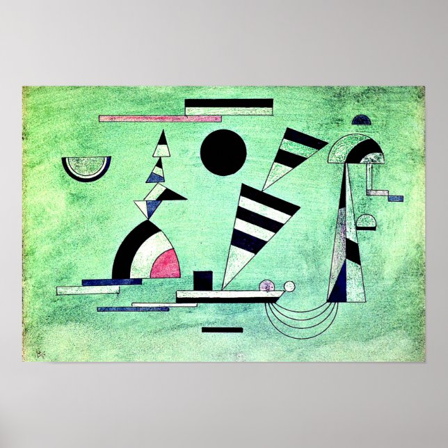 Kandinsky - Nedsänkt i Grönt, populära teckningar Poster (Framsidan)