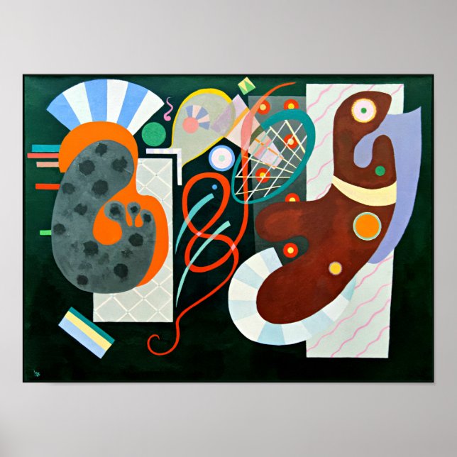 Kandinsky - Noeud Rouge, abstrakt art Poster (Framsidan)