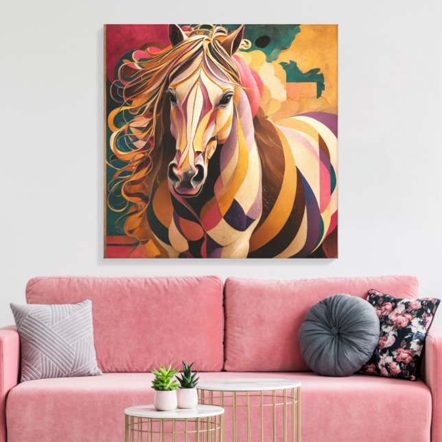 Kandinsky och Malevich's Horse: A Geometric Master Canvastryck (Insitu (Vardagsrum))