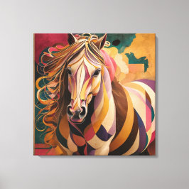 Kandinsky och Malevich's Horse: A Geometric Master Canvastryck