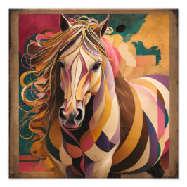 Kandinsky och Malevich's Horse: A Geometric Master Fototryck