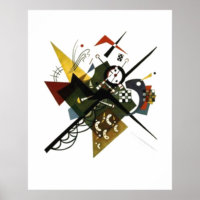 Kandinsky On White II - Abstrakt Expressionist Art Poster (Framsidan)