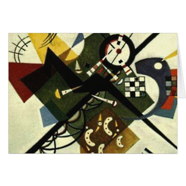 Kandinsky On White II Abstrakt Painting Card Hälsningskort (Framsidan Horizontal)