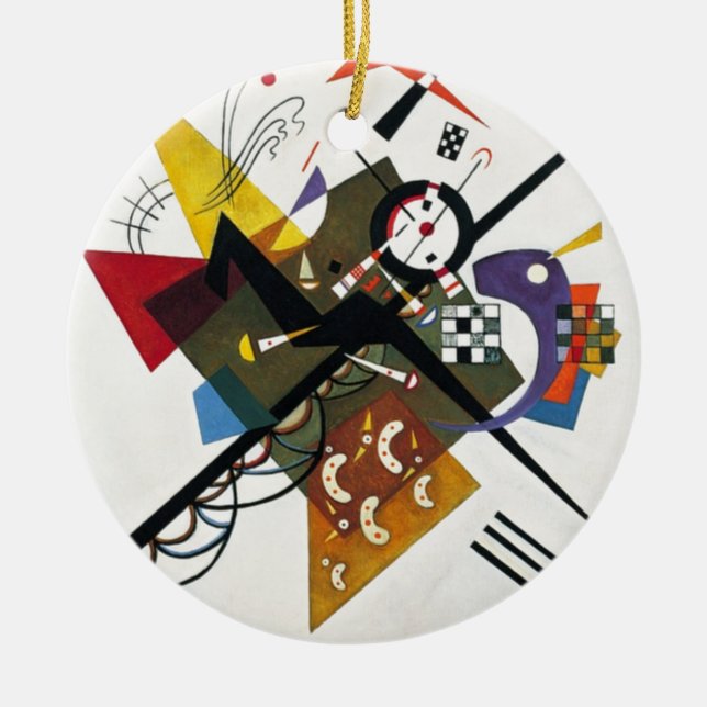 Kandinsky On White Two Abstrakt Painting Julgransprydnad Keramik (Framsidan)