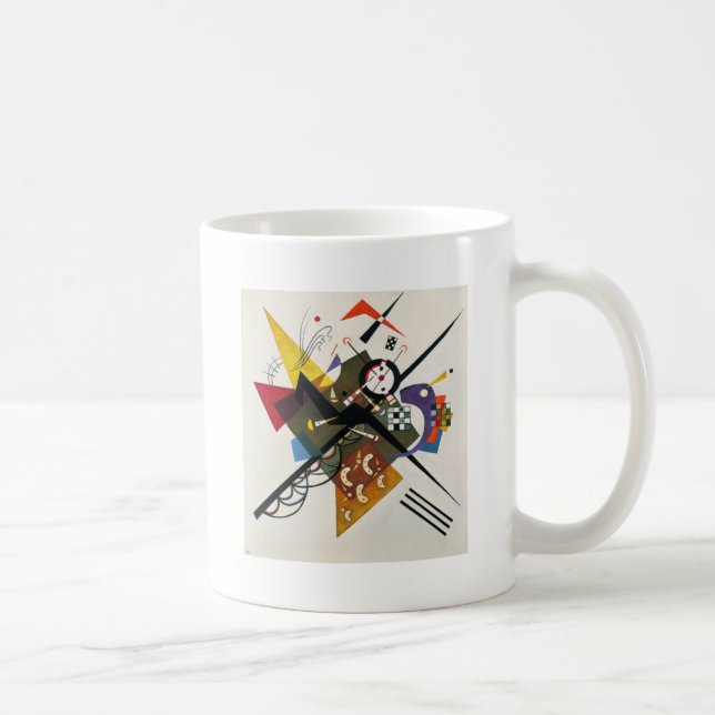 Kandinsky On White Two Abstrakt Painting Kaffemugg (Höger)