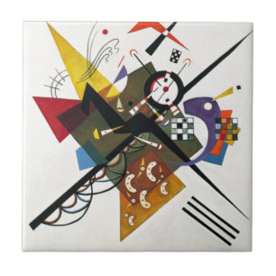 Kandinsky On White Two Abstrakt Painting Kakelplatta