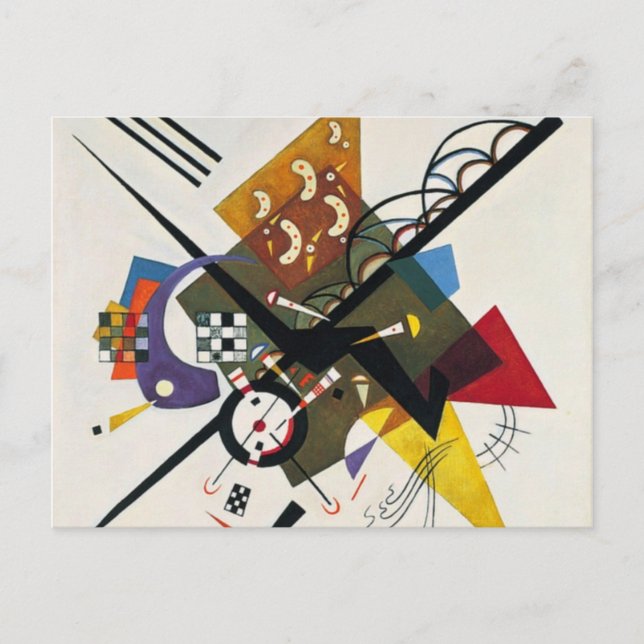 Kandinsky On White Two Abstrakt Painting Vykort (Framsida)