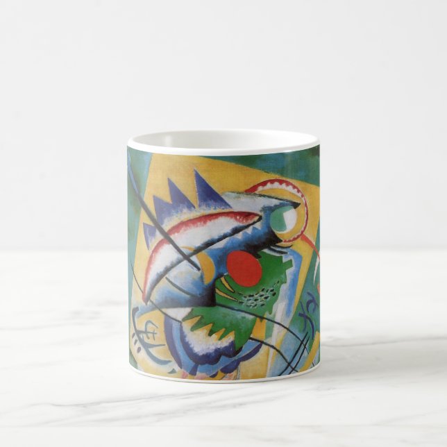 Kandinsky Oval Red Abstrakt Painting Kaffemugg (Center)