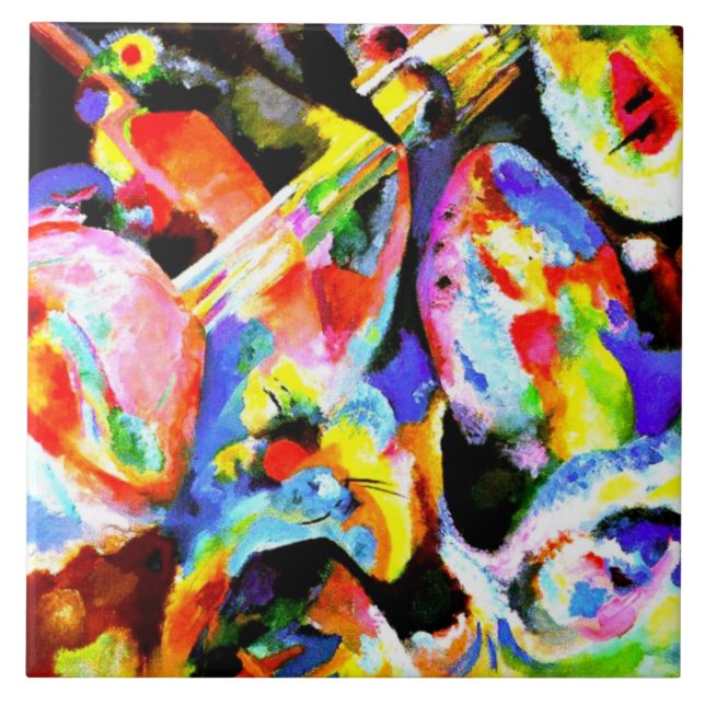 Kandinsky - Översvämningsimprovisation Kakelplatta (Framsidan)