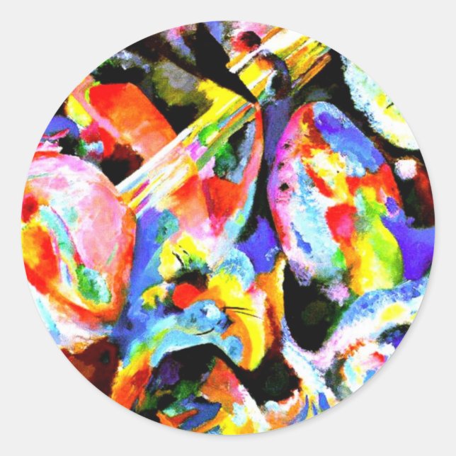 Kandinsky - Översvämningsimprovisation Runt Klistermärke (Framsida)