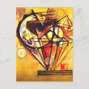 Kandinsky - På poängen, färglös abstrakt konst Vykort
