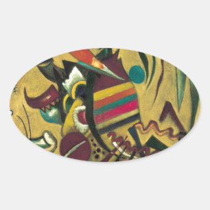 Kandinsky Points Abstrakt Canvas Painting Ovalt Klistermärke