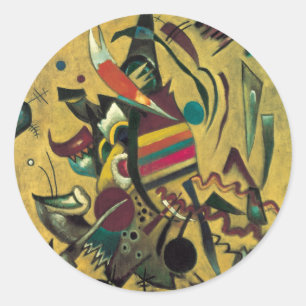 Kandinsky Points Abstrakt Canvas Painting Runt Klistermärke