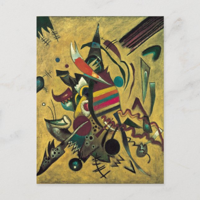 Kandinsky Points Abstrakt Canvas Painting Vykort (Framsida)