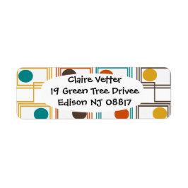 Kandinsky Rectangles med Ovaler Returadress Etikett