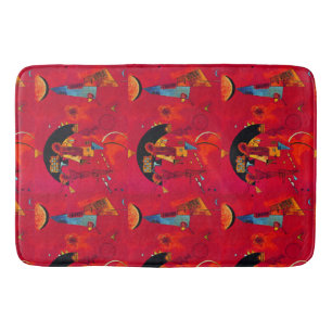 Kandinsky Red Black Abstrakt Konst Badrumsmatta