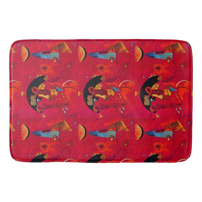 Kandinsky Red Black  Abstrakt Konst Badrumsmatta (Framsidan)