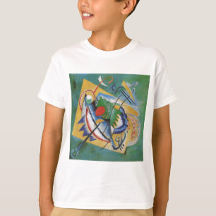 Kandinsky Red Oval Abstrakt Artwork Grönt Gult Tee