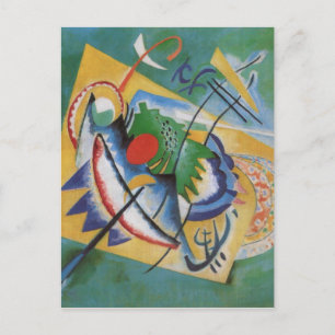 Kandinsky Red Oval Abstrakt Artwork Grönt Gult Vykort