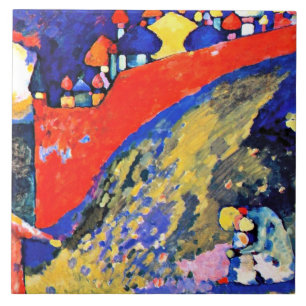 Kandinsky - Röda muren Destiny Kakelplatta