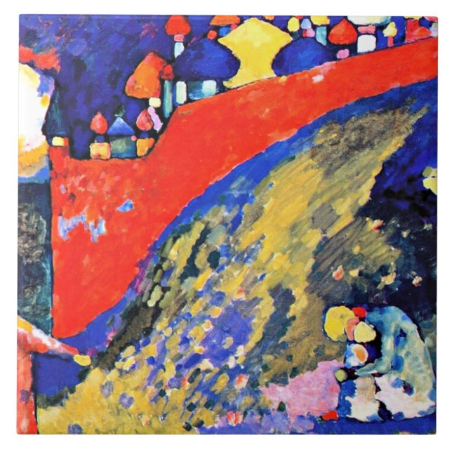 Kandinsky - Röda muren Destiny   Kakelplatta (Framsidan)