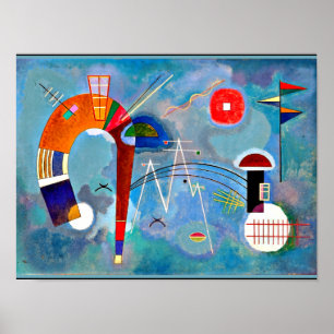 Kandinsky - Rund och prickad, färglös konst Poster