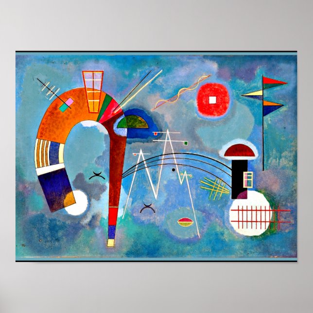 Kandinsky - Rund och prickad, färglös konst Poster (Framsidan)