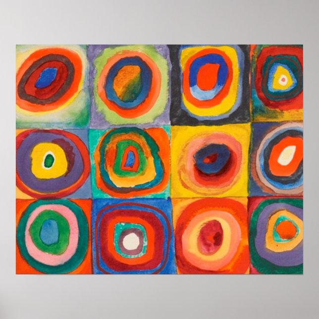 Kandinsky-rutor Koncentriska cirklar Affisch (Framsidan)